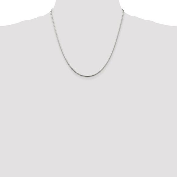 1.75mm Sterling Silver, Round Solid Snake Chain Necklace, 20 Inch - Picture 3 of 8